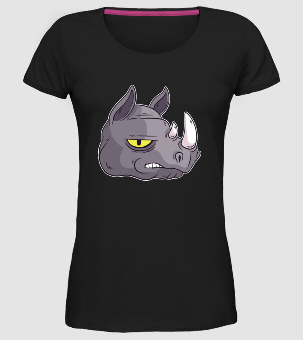 Cap de rinocer model negru pe tricou