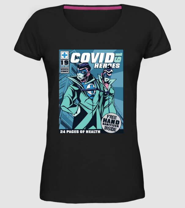 Medici Supereroi Benzi desenate model negru pe tricou