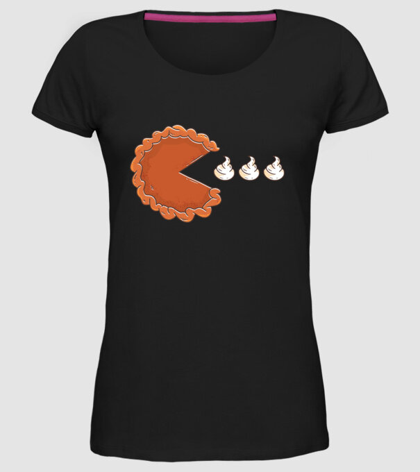 Pacman Cookie model negru pe tricou
