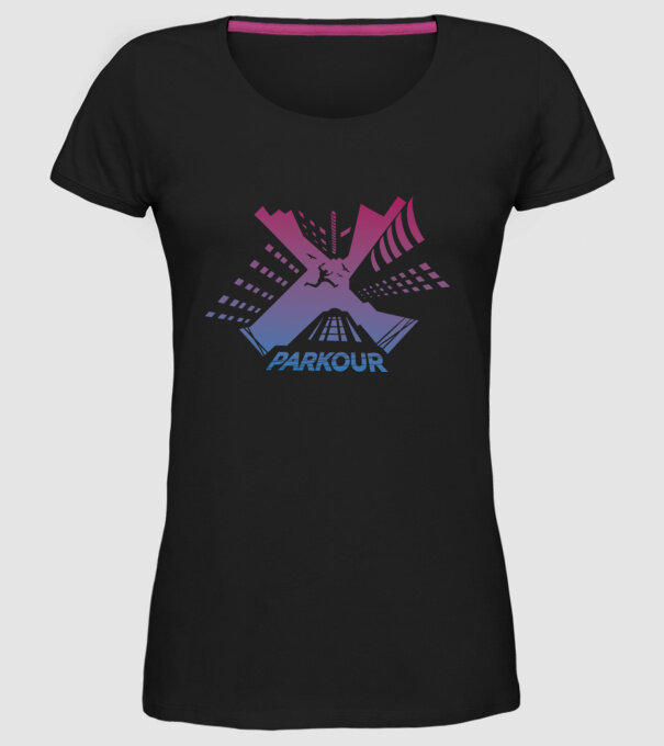 Parkour model negru pe tricou