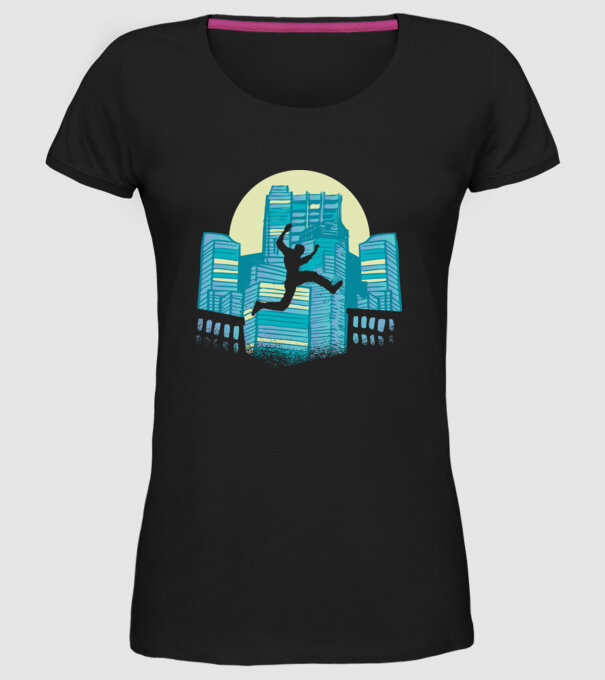 Parkour model negru pe tricou