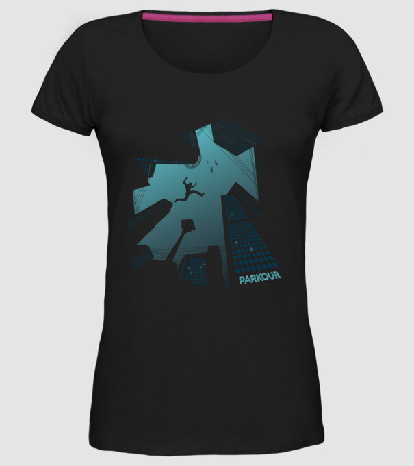 Tricou design Parkour model negru pe tricou