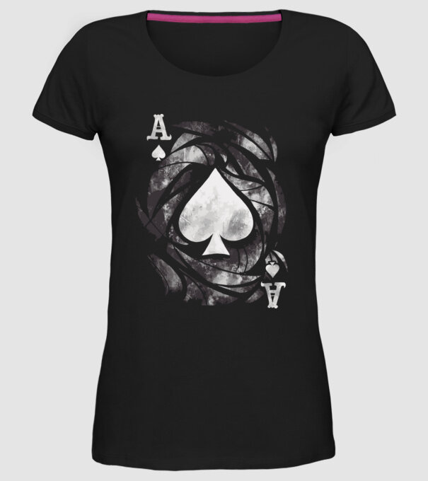 As de pică model negru pe tricou