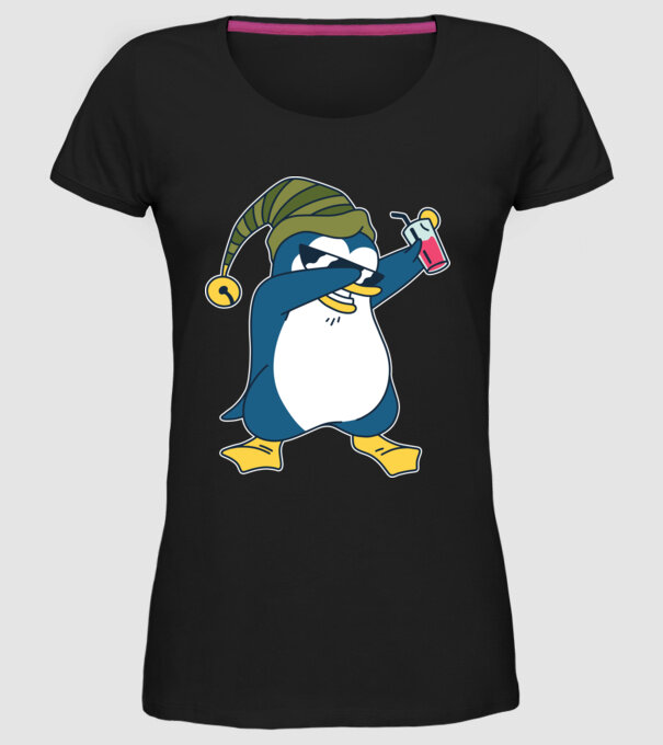 Pinguin DAB model negru pe tricou