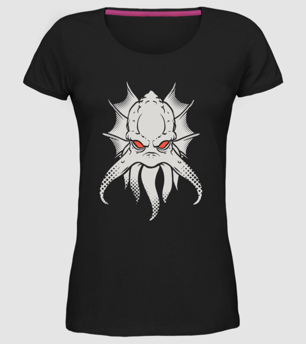 Cap de caracatiță model negru pe tricou