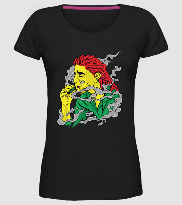 Dreadlock model negru pe tricou