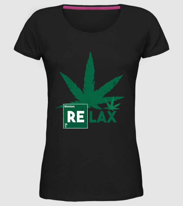 Relax Cannabis model negru pe tricou