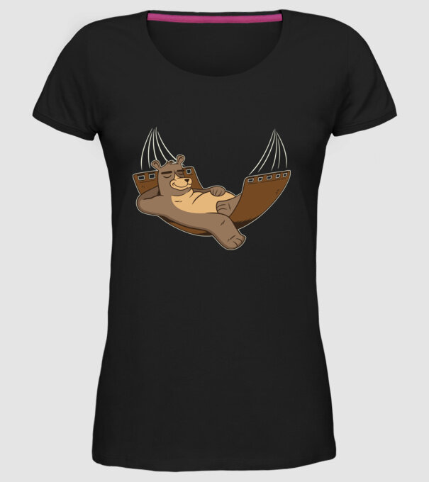 Urs Relax model negru pe tricou