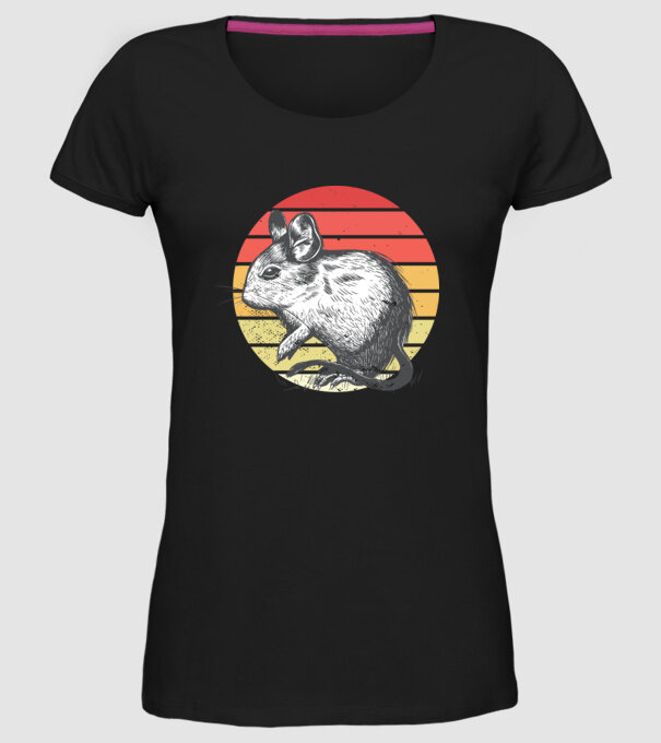 Retro Degu model negru pe tricou