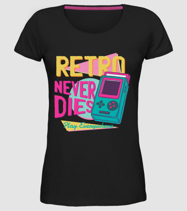 Retro Gameboy model negru pe tricou