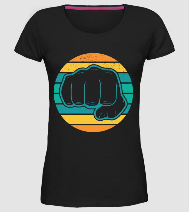 Pumn Retro model negru pe tricou