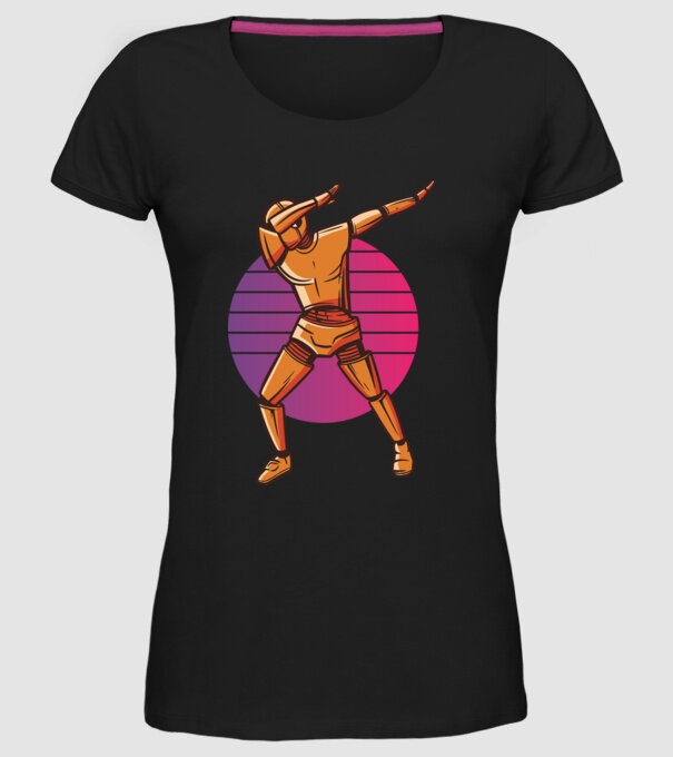 Robot DAB model negru pe tricou