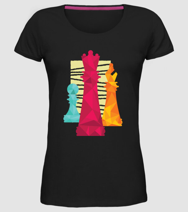 Piese Șah model negru pe tricou