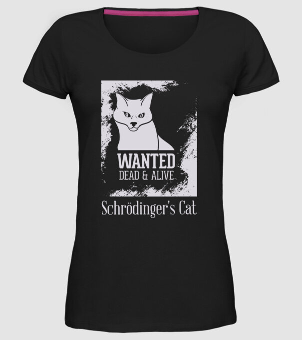 Schrödingers Cat - Dead or Alive model negru pe tricou