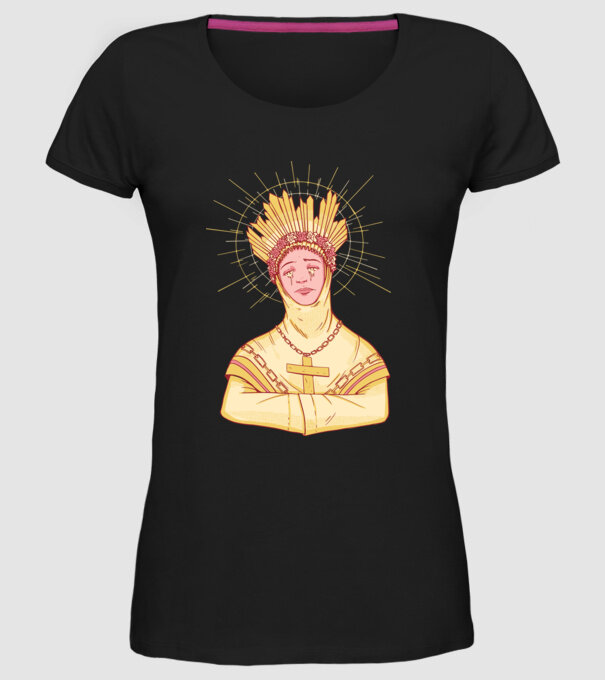 Sfânt lăcrimând model negru pe tricou
