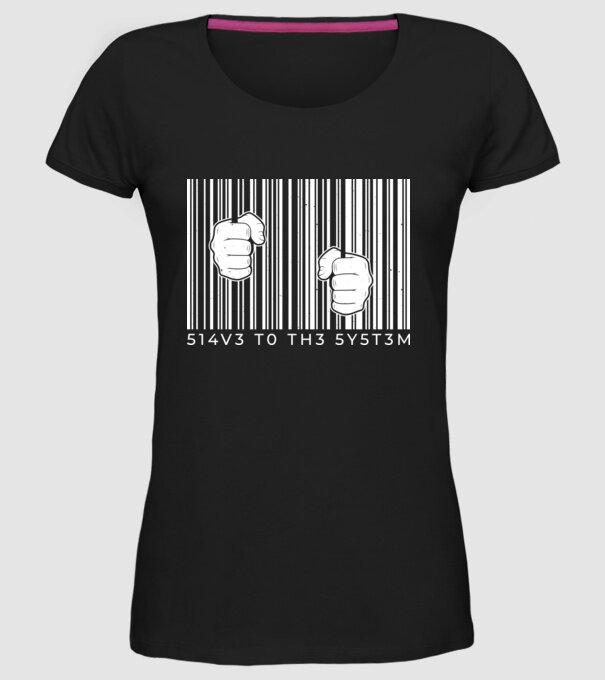 Slave to the system - Sclav al sistemului model negru pe tricou