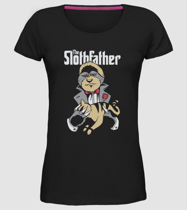 Slothfather - Naș Leneș model negru pe tricou