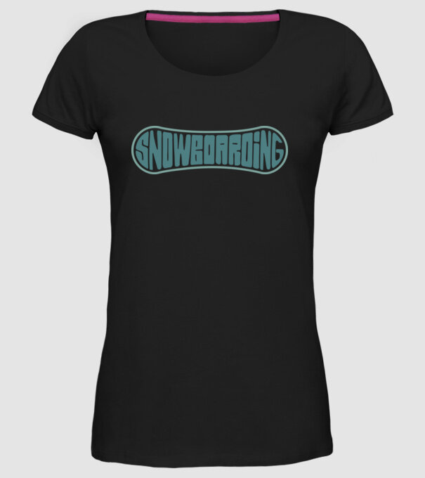 Snowboarding model negru pe tricou