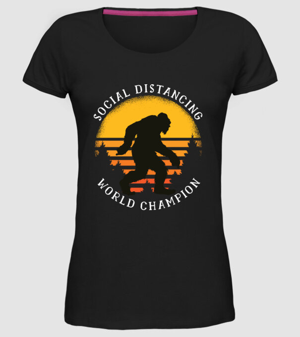 Campion Social Distancing model negru pe tricou