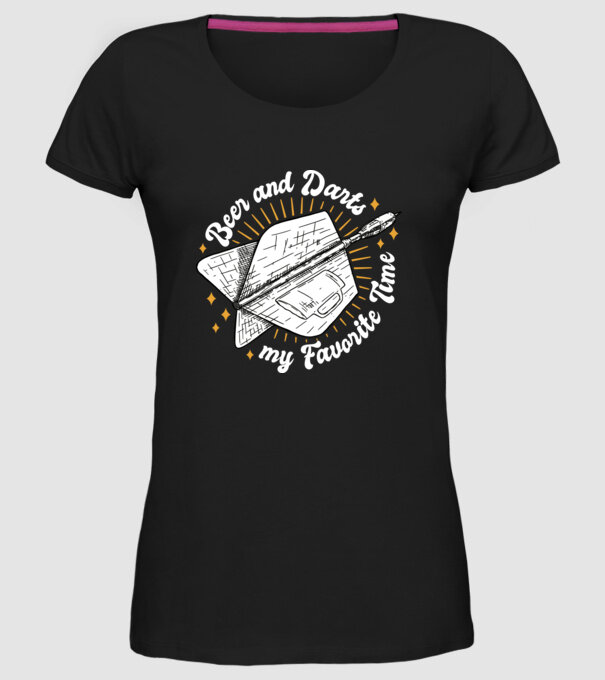 Bere și darts model negru pe tricou