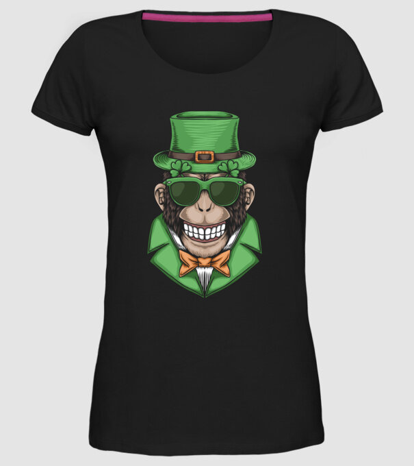 Sfântul Patrick Maimuță model negru pe tricou