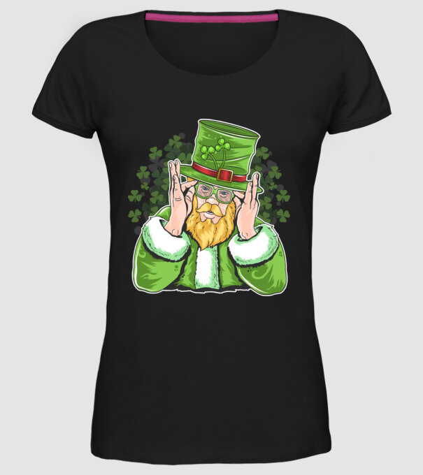 Sfântul Patrick Barbă irlandeză model negru pe tricou