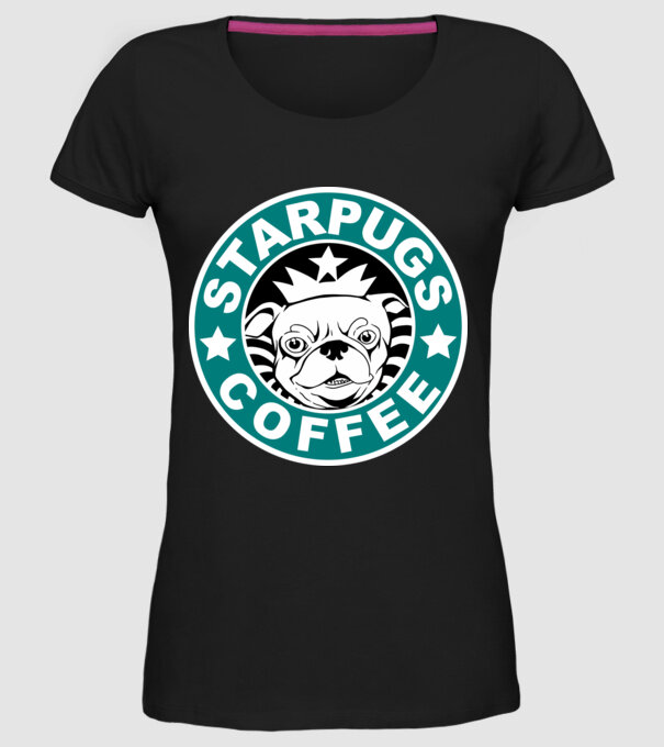 Starpugs Coffee model negru pe tricou