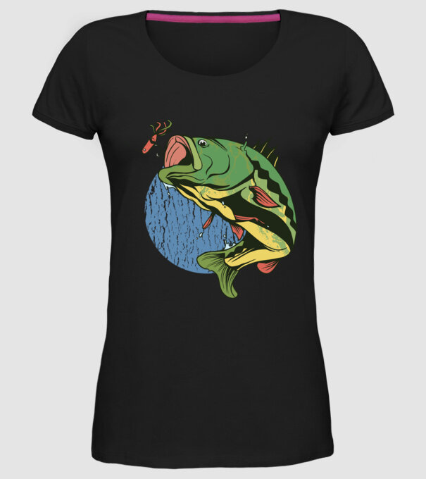 Biban Pescar model negru pe tricou