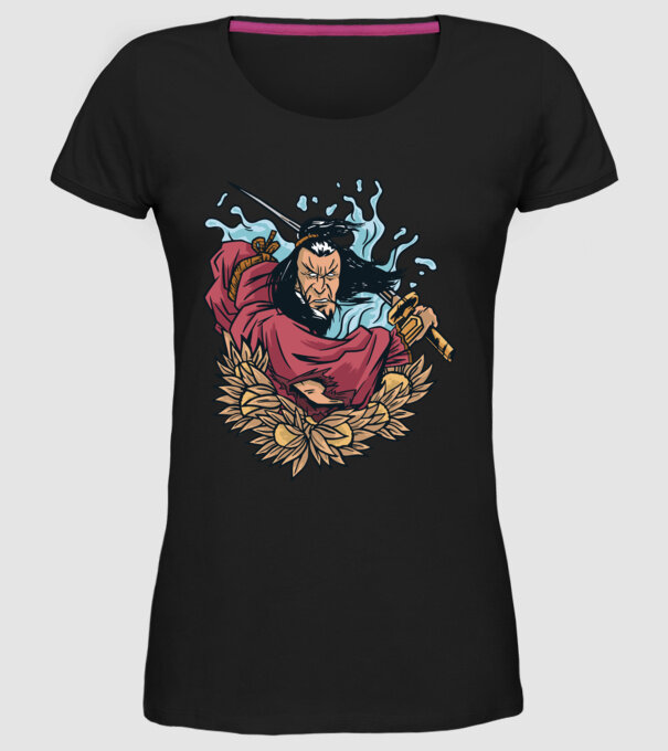 Samurai model negru pe tricou