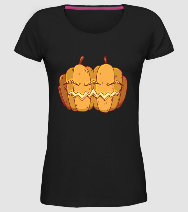 Dovleci siamezi de Halloween model negru pe tricou