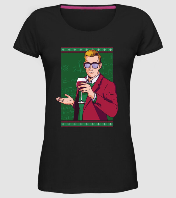Profesor cu vin model negru pe tricou