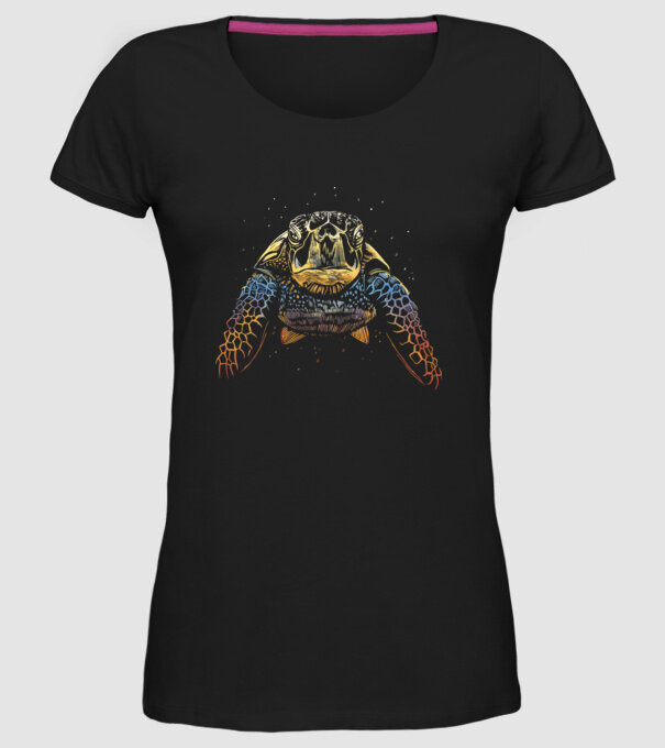 Broască țestoasă model negru pe tricou