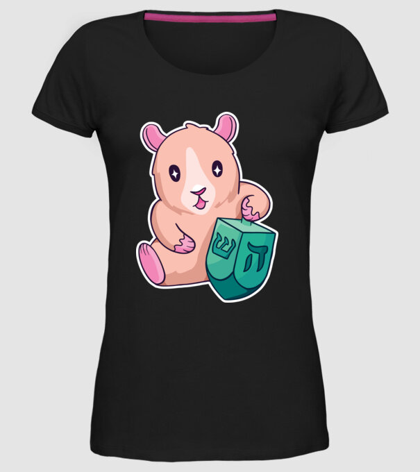 Porcușor de Guineea model negru pe tricou