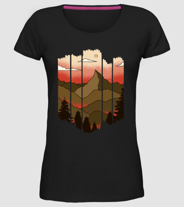 Imagine natură model negru pe tricou