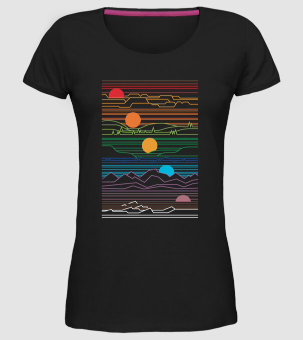 Linii Natură model negru pe tricou