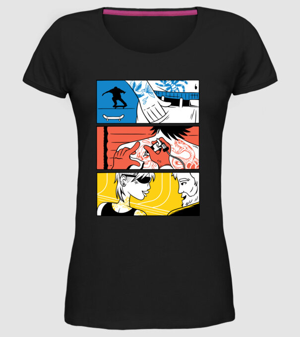 Tatuaj ilustrare model negru pe tricou
