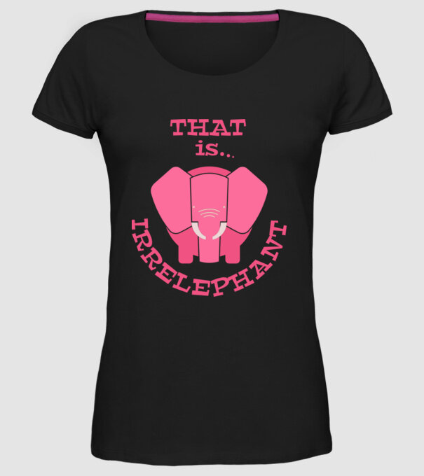 This is irrelephant model negru pe tricou
