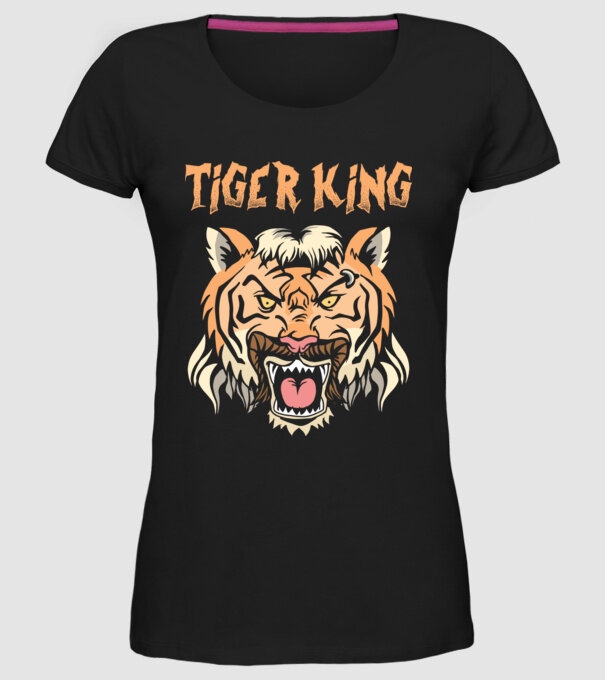 Tiger King model negru pe tricou
