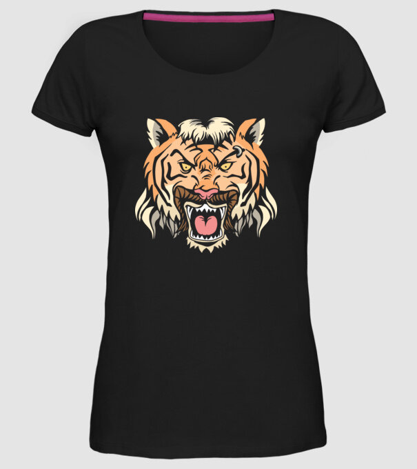 Tiger King Tigru model negru pe tricou