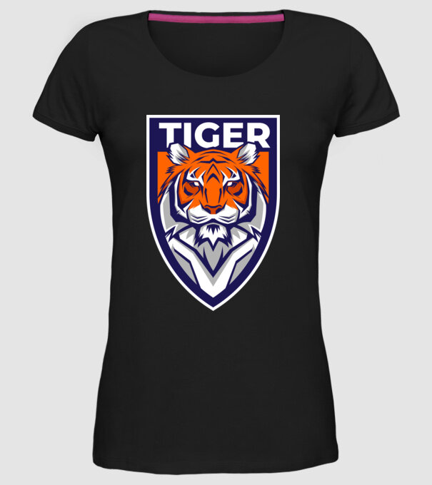 Stemă Tigru model negru pe tricou