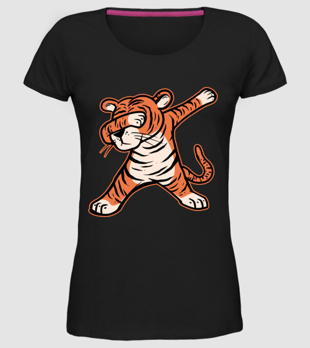 Tigru DAB model negru pe tricou
