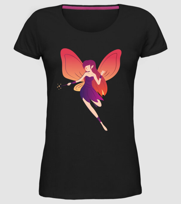 Magia zânelor model negru pe tricou