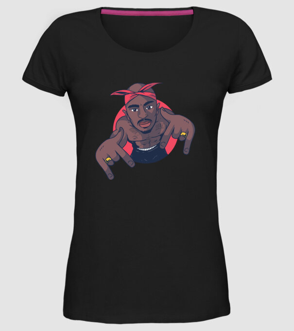 Tupac Shakur Rap model negru pe tricou