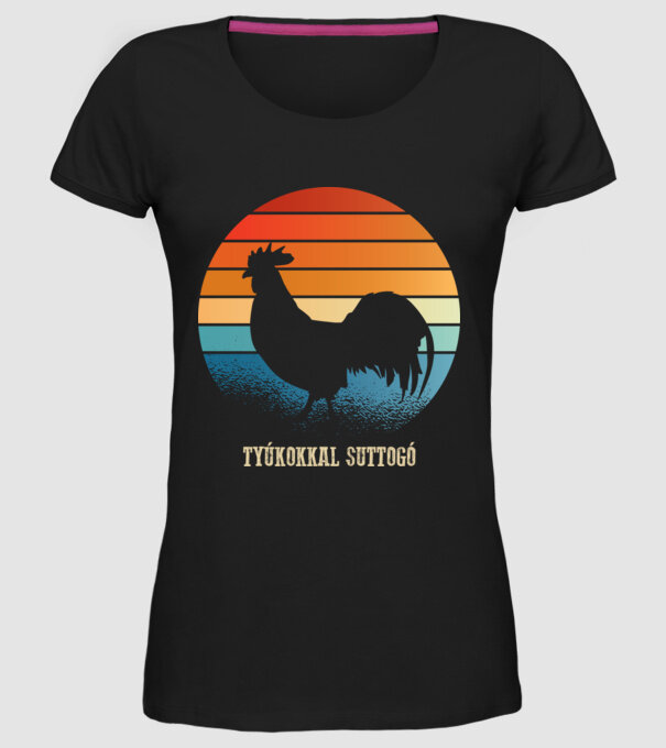 șoptind cu găinile model negru pe tricou