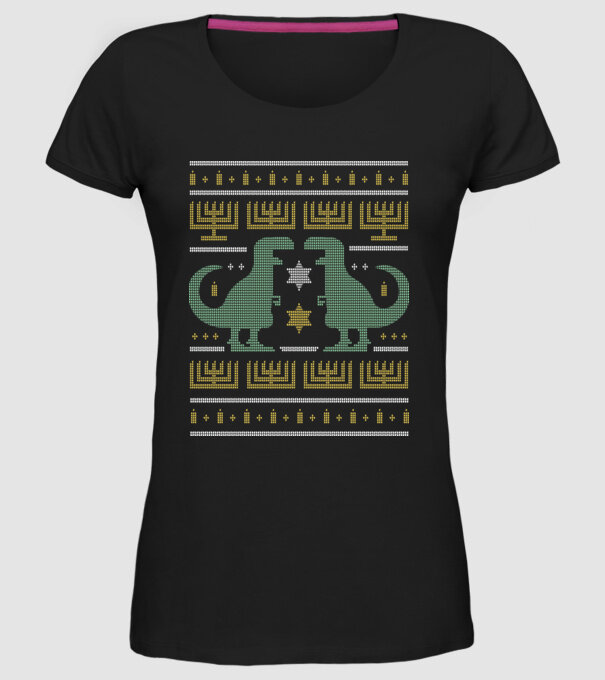 Dinozaur Pulover urât model negru pe tricou