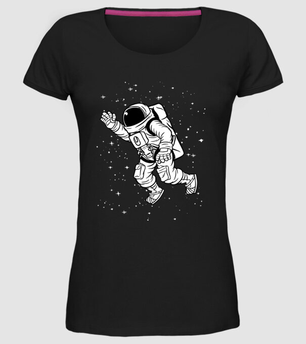 Astronaut model negru pe tricou