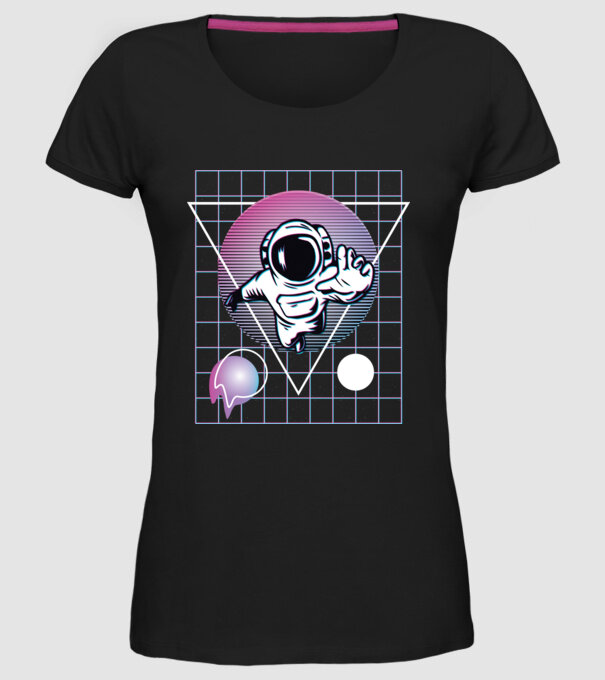 Astronaut Abstract model negru pe tricou