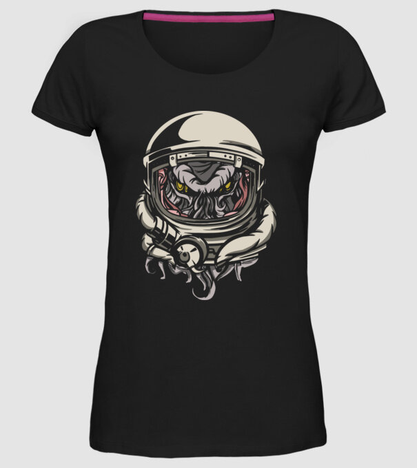 Cthulhu Astronaut model negru pe tricou