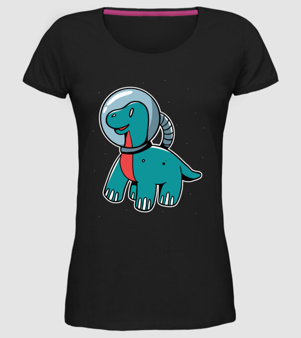 Dinozaur Astronaut model negru pe tricou
