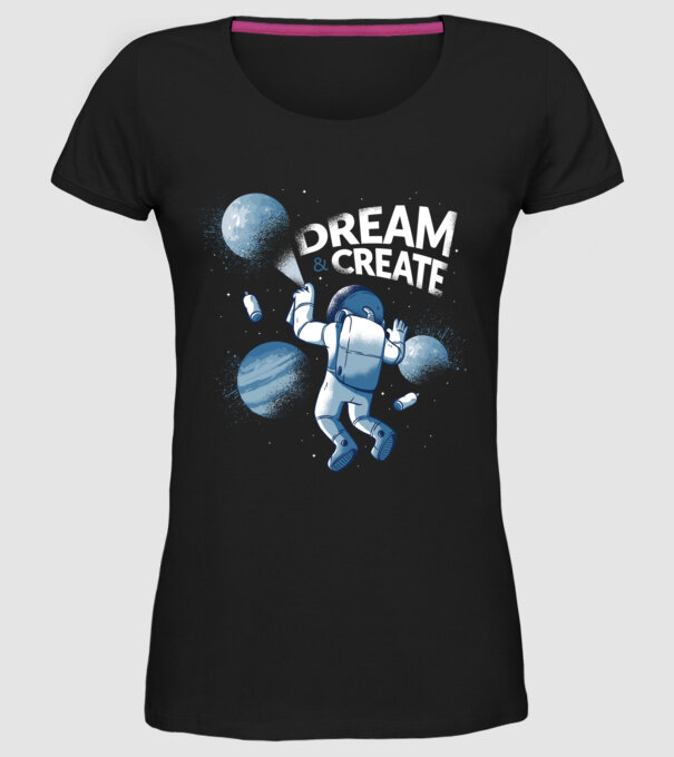 Graffiti Astronaut model negru pe tricou